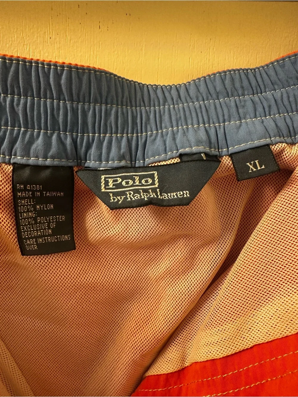 Vintage Polo by Ralph Lauren Orange Swimwear Trunks with Logo Patch